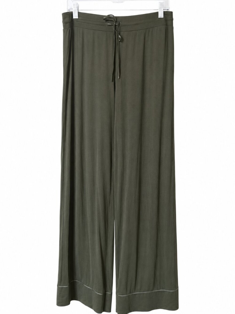 GAP BODY Softest Modal Wide Leg Drawstring Pajama Lounge Pants Olive Sz M EUC - Picture 3 of 9